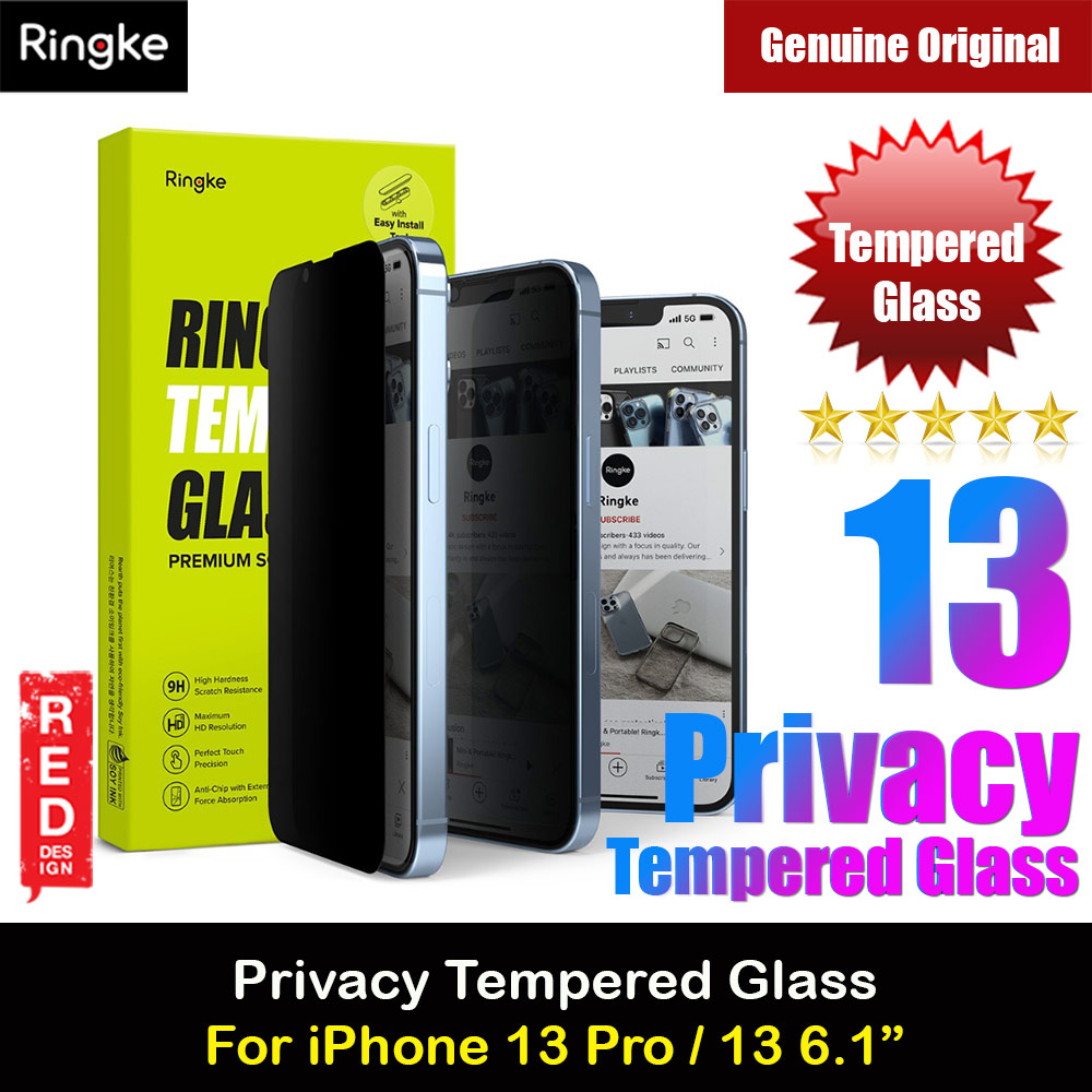 Picture of Ringke Privacy Anti View Tempered Glass Screen Protector for Apple iPhone 13 Pro iPhone 13 6.1 (Privacy)  Apple iPhone 13 6.1-  Apple iPhone 13 6.1 Cases,  Apple iPhone 13 6.1 Covers, iPad Cases and a wide selection of  Apple iPhone 13 6.1 Accessories in Malaysia, Sabah, Sarawak and Singapore 