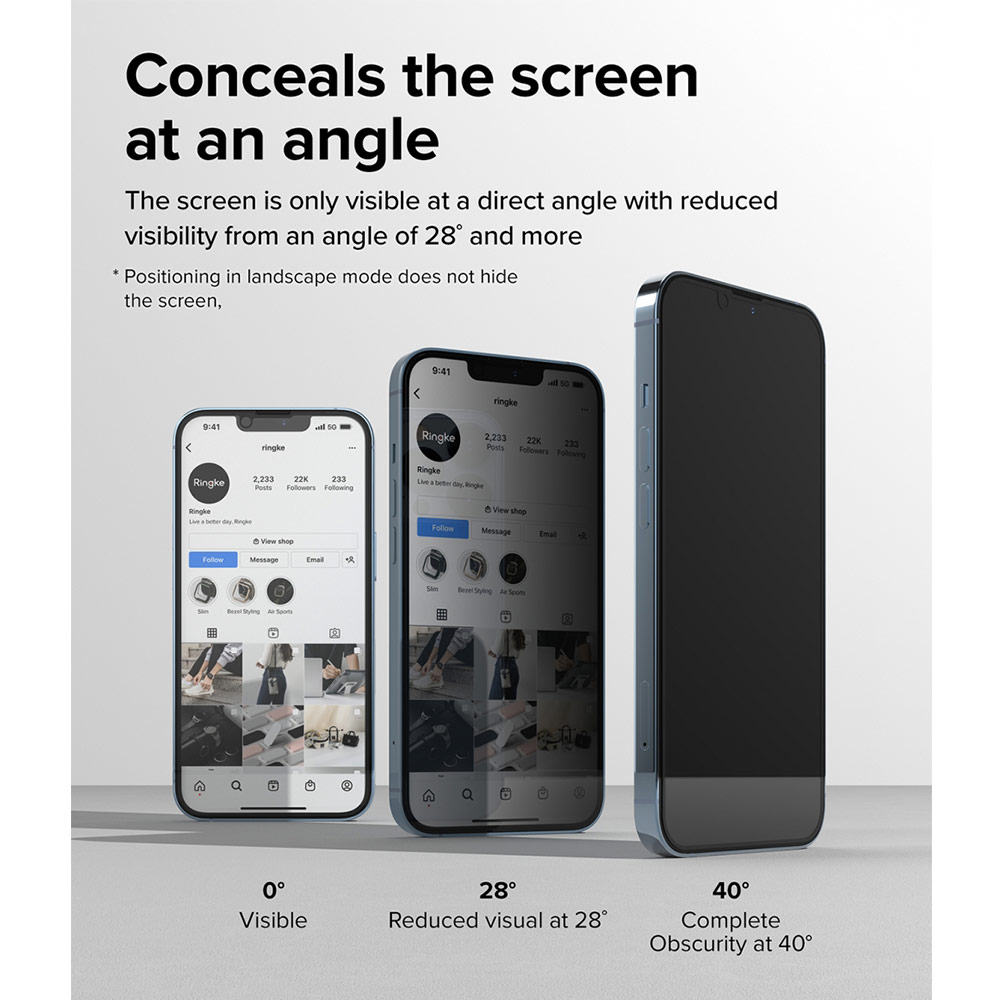Picture of  Apple iPhone 13 6.1 Screen Protector | Ringke Privacy Anti View Tempered Glass Screen Protector for Apple iPhone 13 Pro iPhone 13 6.1 (Privacy)