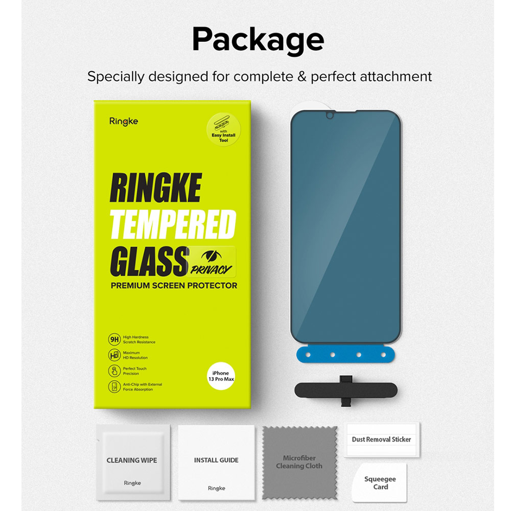 Picture of  Apple iPhone 13 6.1 Screen Protector | Ringke Privacy Anti View Tempered Glass Screen Protector for Apple iPhone 13 Pro iPhone 13 6.1 (Privacy)