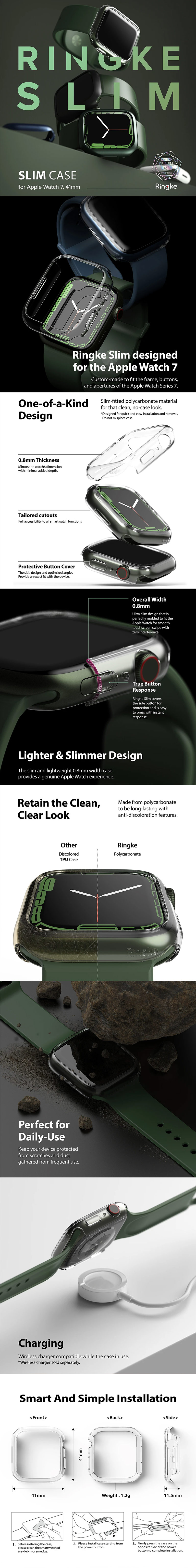 Picture of Apple Watch 41mm Case | Ringke Slim Perfect Fit Case for Apple Watch Series 7 41mm  (2 PACK Clear)