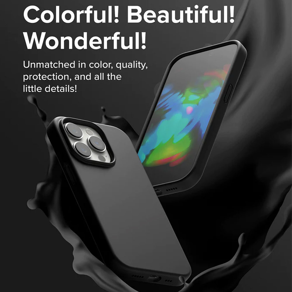 Picture of  Apple iPhone 14 Pro Max 6.7 Case | Ringke Soft Liquid Silicone Protection Case for iPhone 14 Pro Max 6.7 (Black)