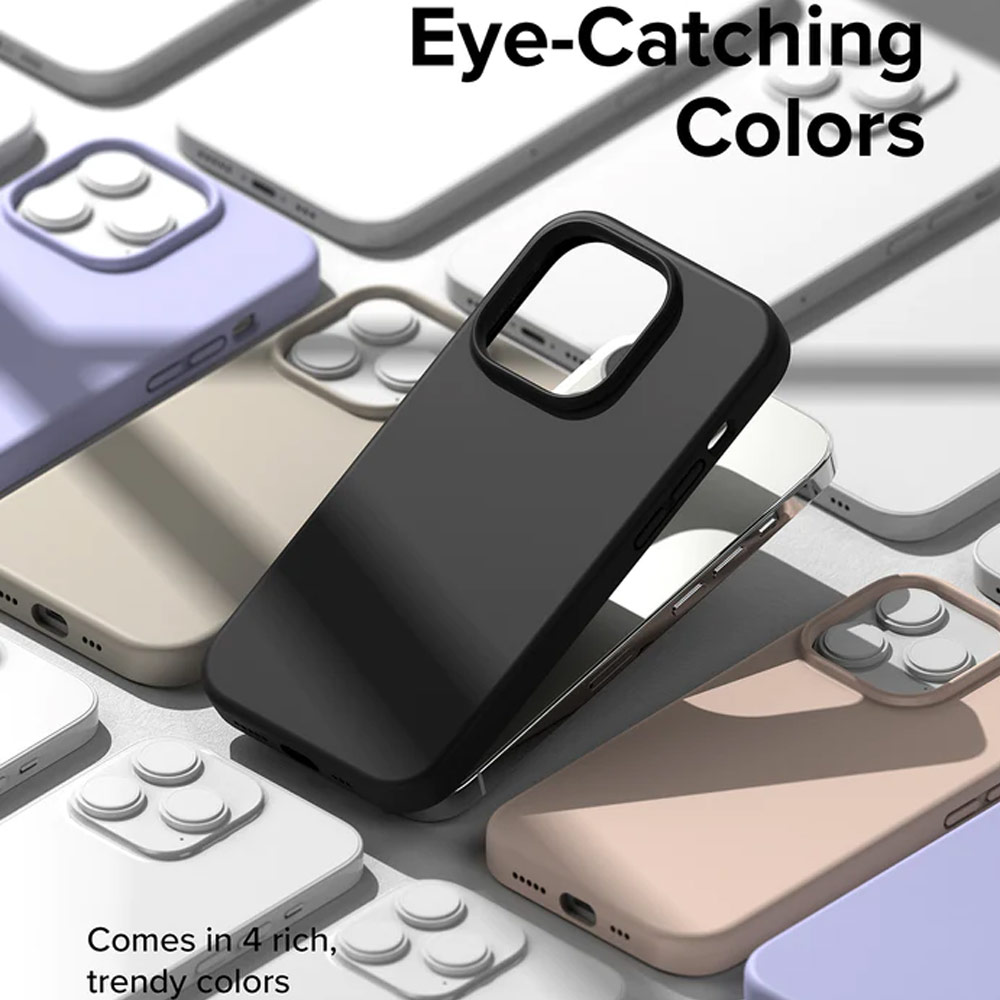 Picture of  Apple iPhone 14 Pro Max 6.7 Case | Ringke Soft Liquid Silicone Protection Case for iPhone 14 Pro Max 6.7 (Black)