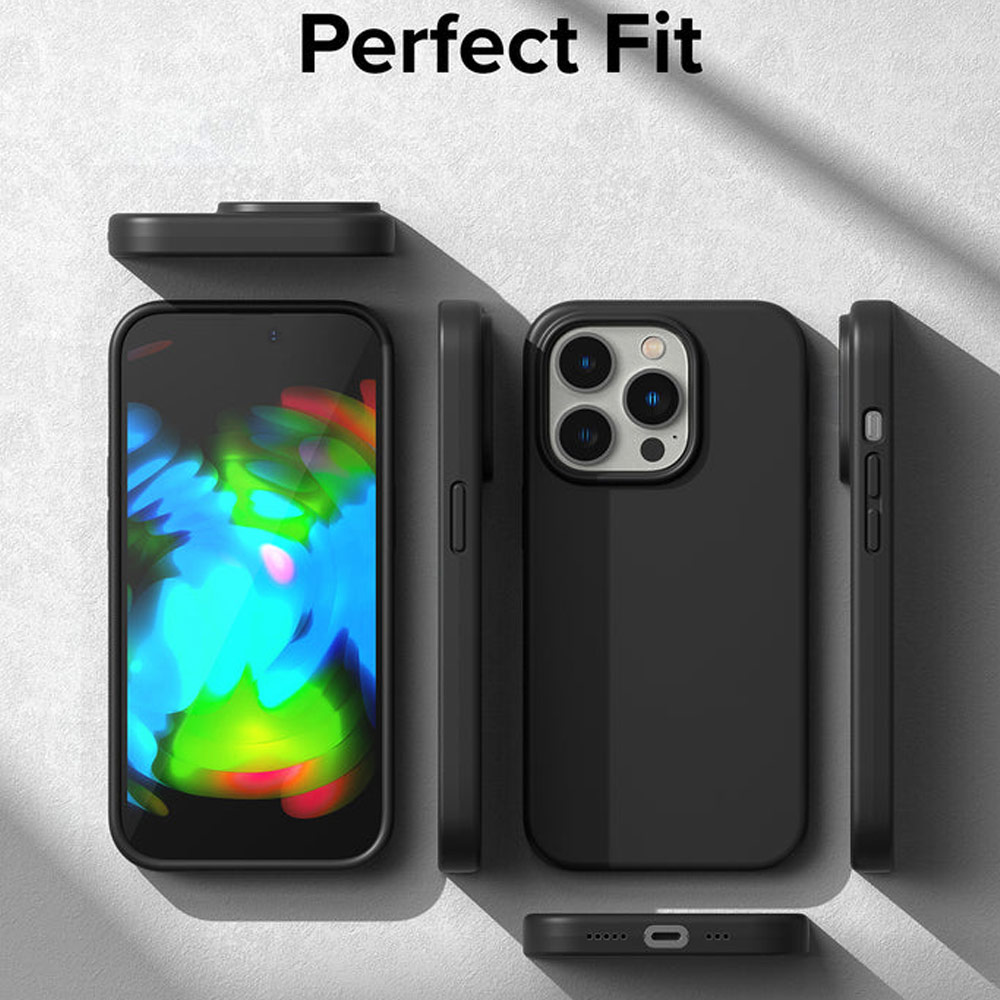 Picture of  Apple iPhone 14 Pro Max 6.7 Case | Ringke Soft Liquid Silicone Protection Case for iPhone 14 Pro Max 6.7 (Black)