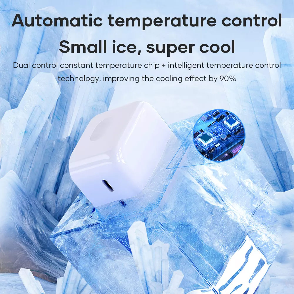 Picture of  Apple iPhone 12 6.1 Charger | Rock Dual Port USB C PD 35W Compact Travel Charger Super Charge for IOS Android Samsung iPhone 13 Pro Max 12 Pro Max 13 Pro Max 14 Pro Max (White UK Plug)