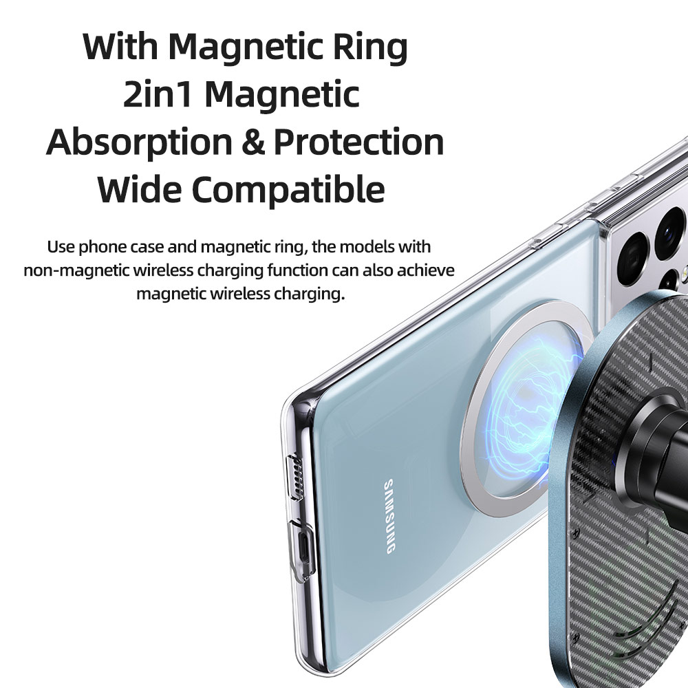 Picture of Apple iPhone 12 mini 5.4  | USAMS Magnetic Car Wireless Charging 15W Max Car Mount Phone Holder for iPhone 13 Pro Max iPhone 12 Pro Max Galaxy S21 Ultra Note 20 Ultra (Air Vent)